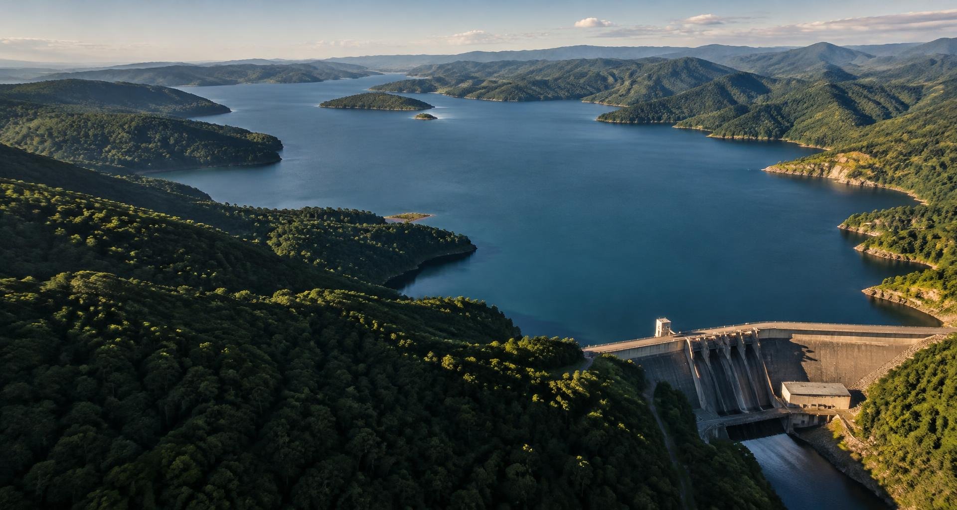 Renewable energy infrastructure in a natural landscape